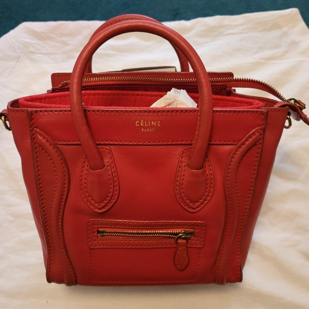 Celine Leather Luggage Nano Tote